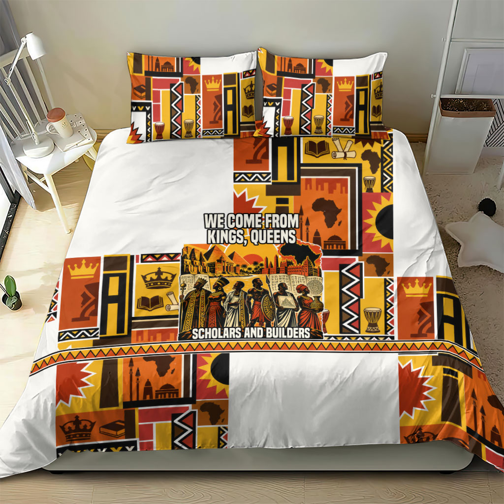 Black History Didn't Start With Slavery Bedding Set Pan African Ancient Kings Queens