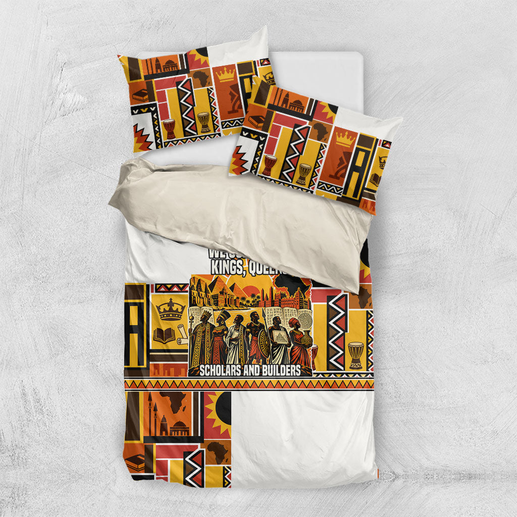 Black History Didn't Start With Slavery Bedding Set Pan African Ancient Kings Queens