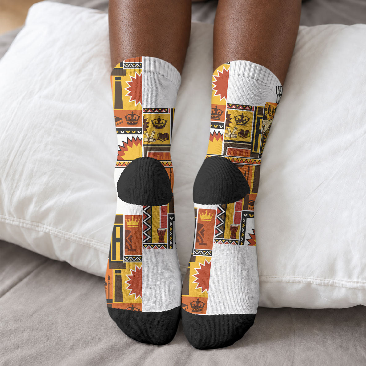 Black History Didn't Start With Slavery Crew Socks Pan African Ancient Kings Queens