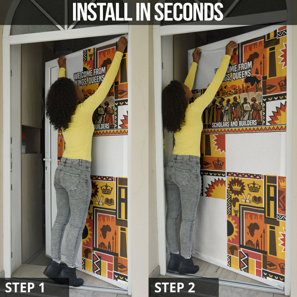 Black History Didn't Start With Slavery Door Cover Pan African Ancient Kings Queens