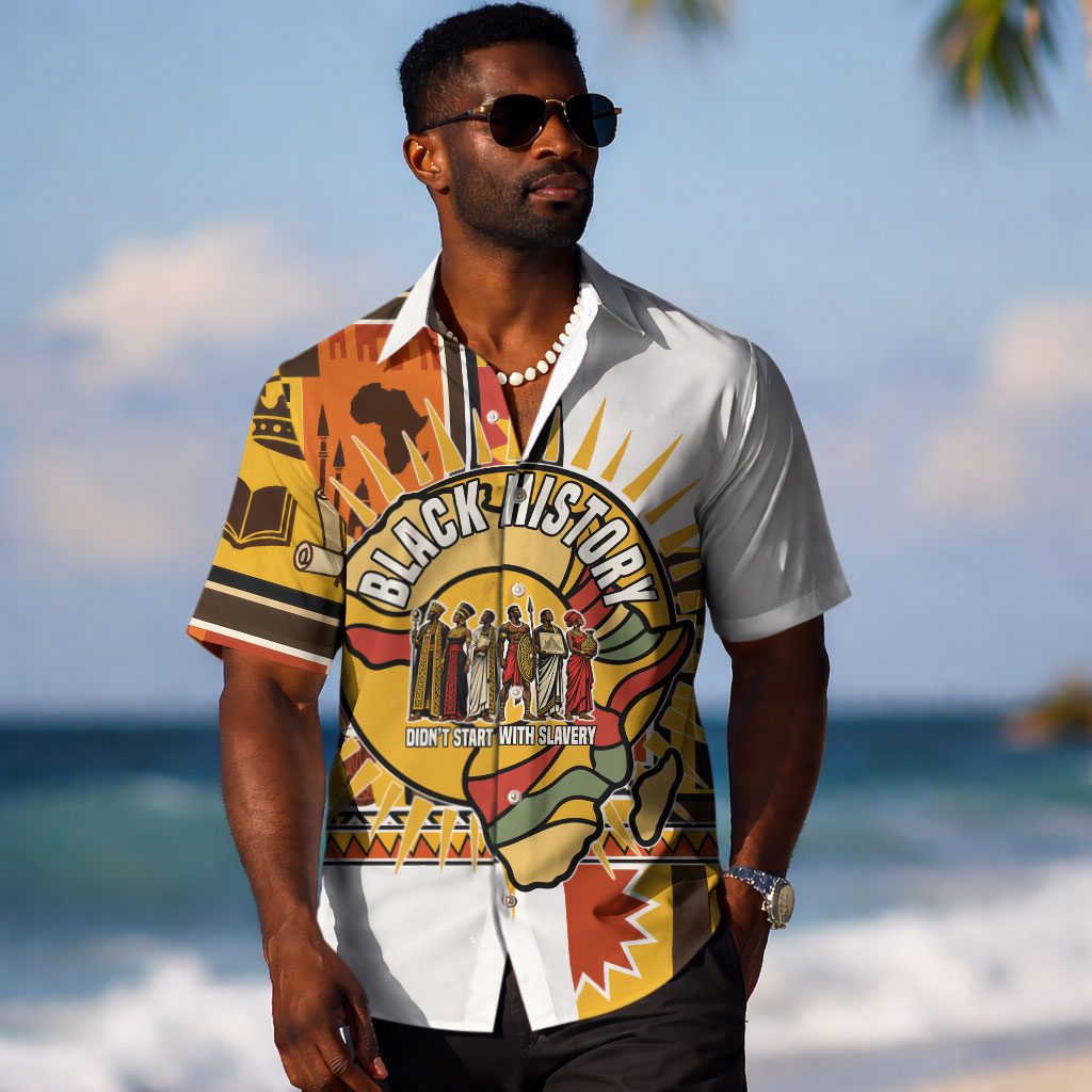 Black History Didn't Start With Slavery Hawaiian Shirt Pan African Ancient Kings Queens