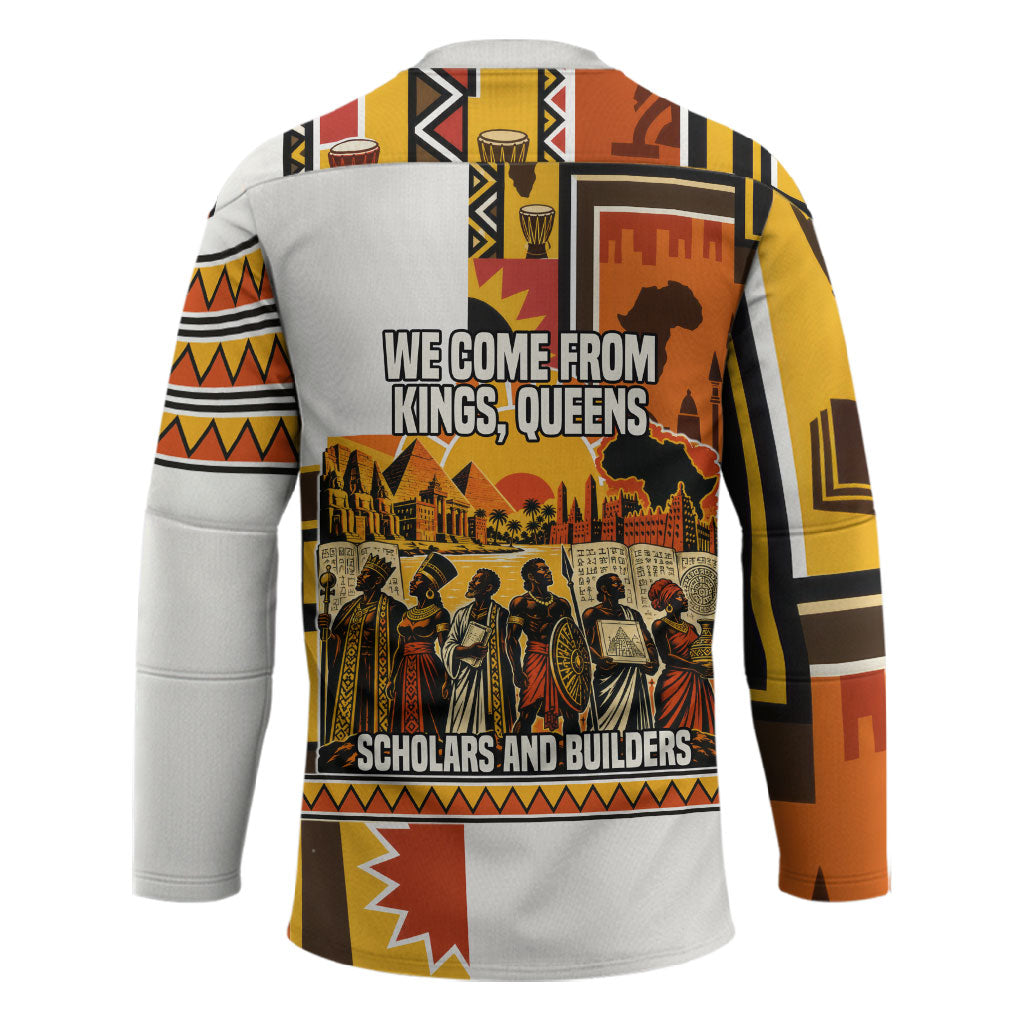Black History Didn't Start With Slavery Hockey Jersey Pan African Ancient Kings Queens