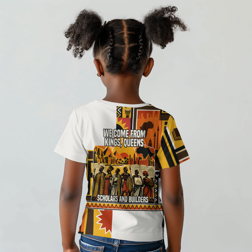 Black History Didn't Start With Slavery Kid T shirt Pan African Ancient Kings Queens
