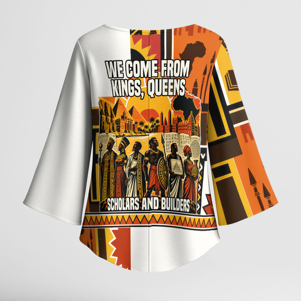 Black History Didn't Start With Slavery Kimono Sleeve Blouse Pan African Ancient Kings Queens