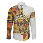 Black History Didn't Start With Slavery Long Sleeve Button Shirt Pan African Ancient Kings Queens