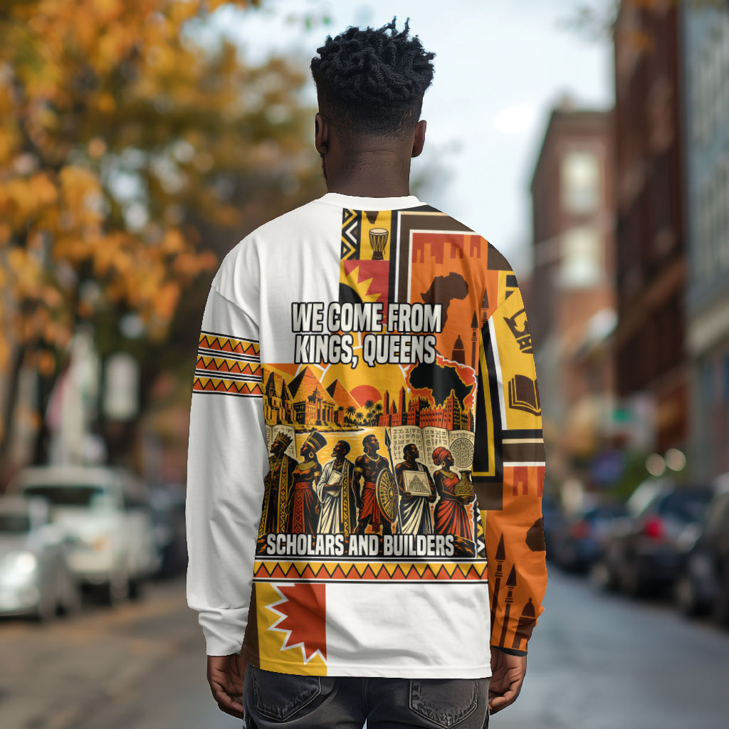 Black History Didn't Start With Slavery Long Sleeve Shirt Pan African Ancient Kings Queens