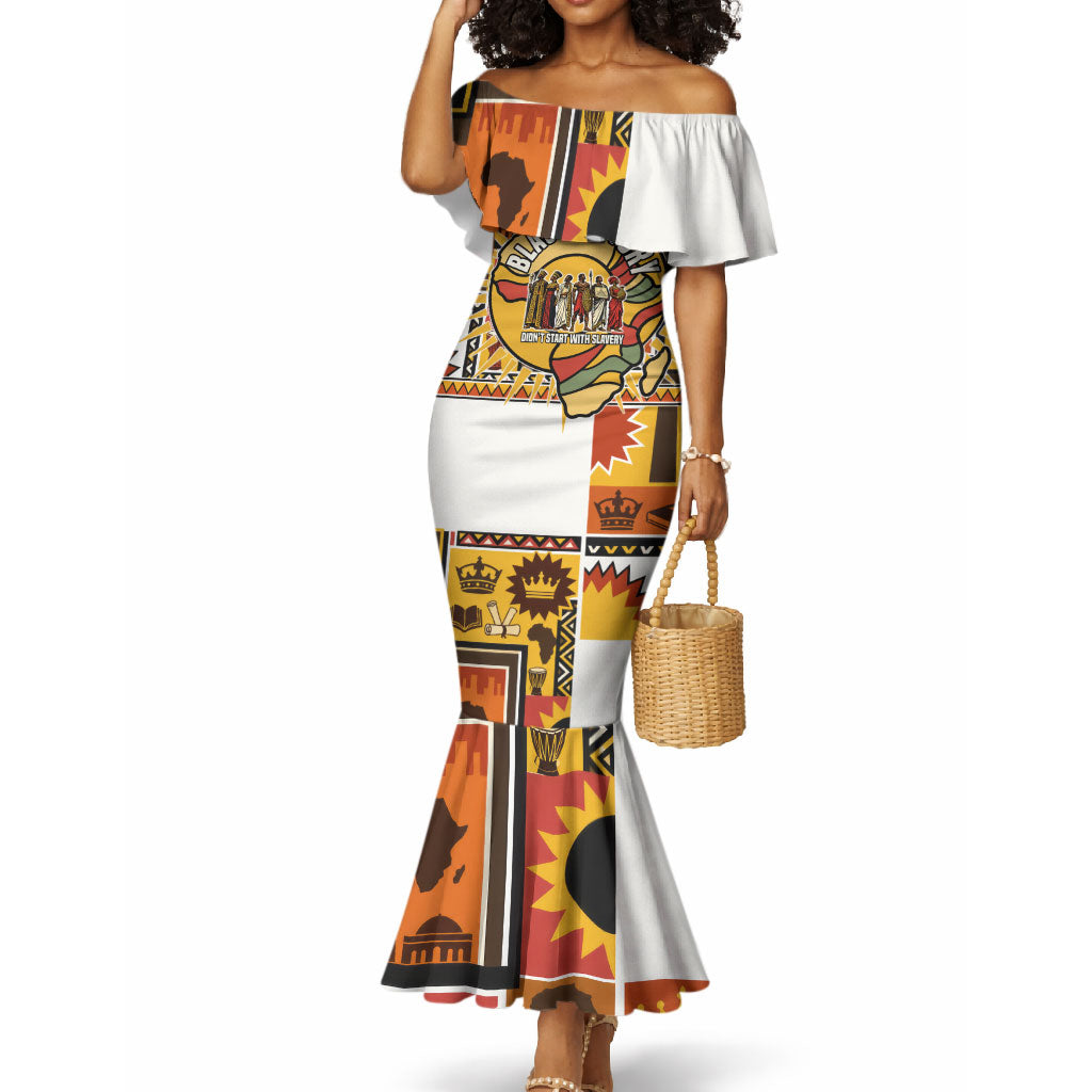 Black History Didn't Start With Slavery Mermaid Dress Pan African Ancient Kings Queens
