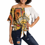 Black History Didn't Start With Slavery Off Shoulder Wrap Waist Top Pan African Ancient Kings Queens