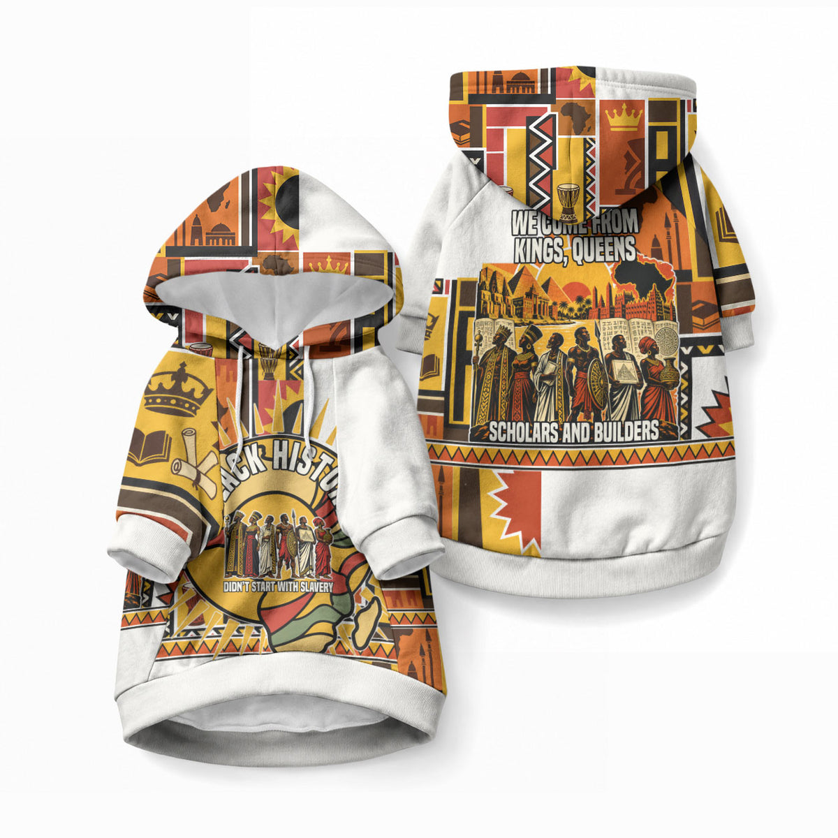 Black History Didn't Start With Slavery Pet Hoodie Pan African Ancient Kings Queens