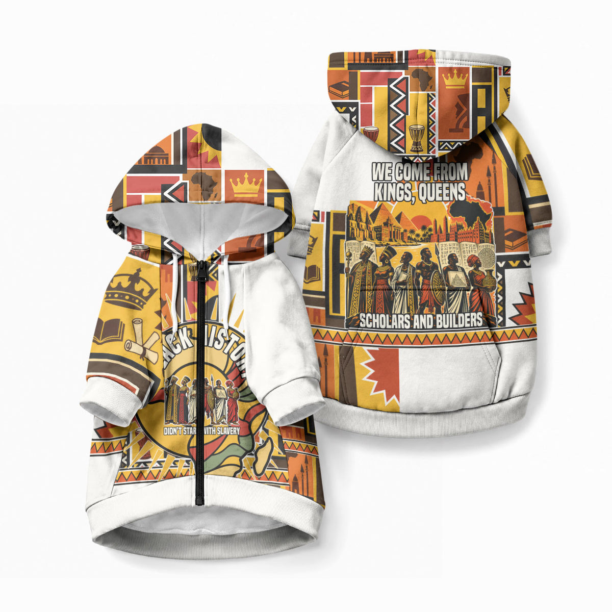 Black History Didn't Start With Slavery Pet Hoodie Pan African Ancient Kings Queens