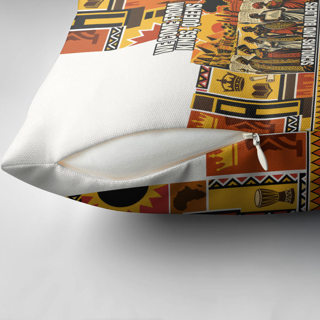 Black History Didn't Start With Slavery Pillow Cover Pan African Ancient Kings Queens