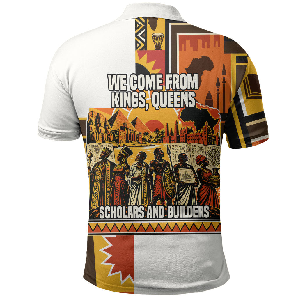 Black History Didn't Start With Slavery Polo Shirt Pan African Ancient Kings Queens