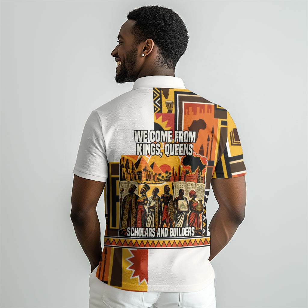 Black History Didn't Start With Slavery Polo Shirt Pan African Ancient Kings Queens