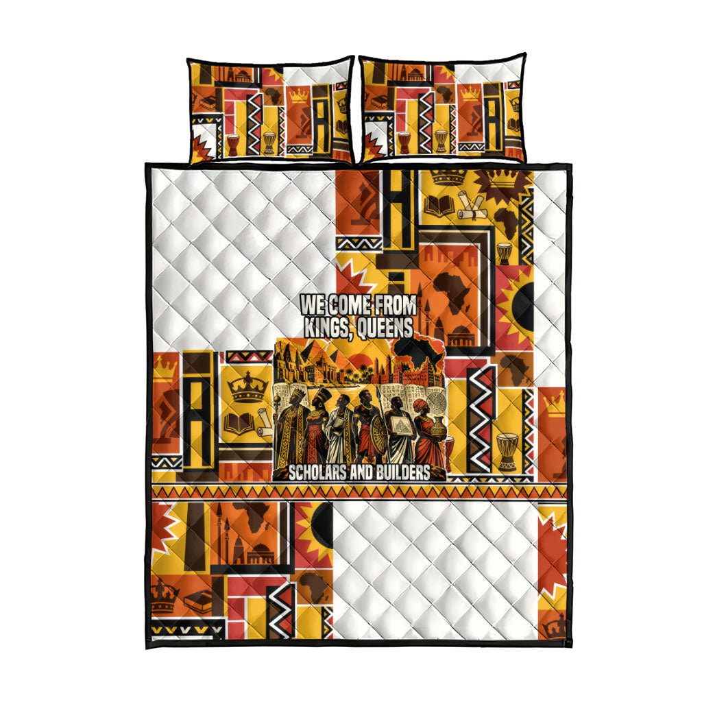 Black History Didn't Start With Slavery Quilt Bed Set Pan African Ancient Kings Queens