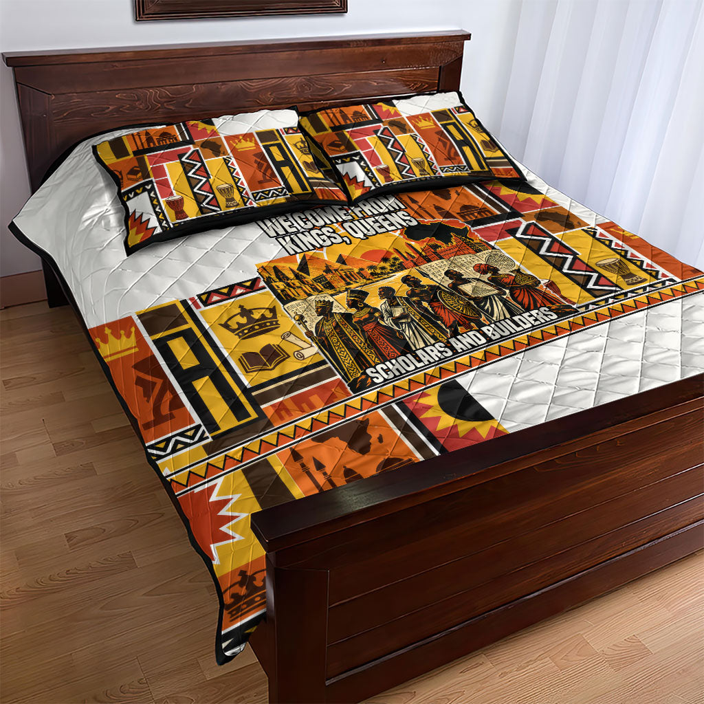 Black History Didn't Start With Slavery Quilt Bed Set Pan African Ancient Kings Queens