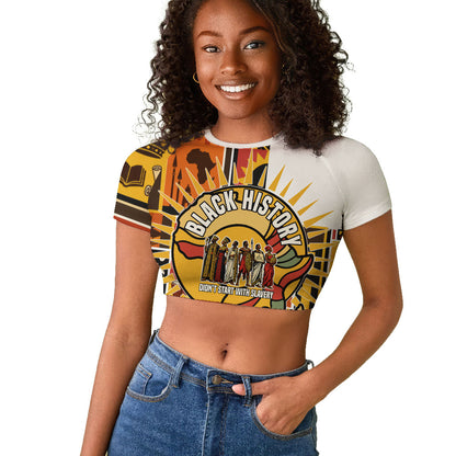 Black History Didn't Start With Slavery Raglan Cropped T shirt Pan African Ancient Kings Queens