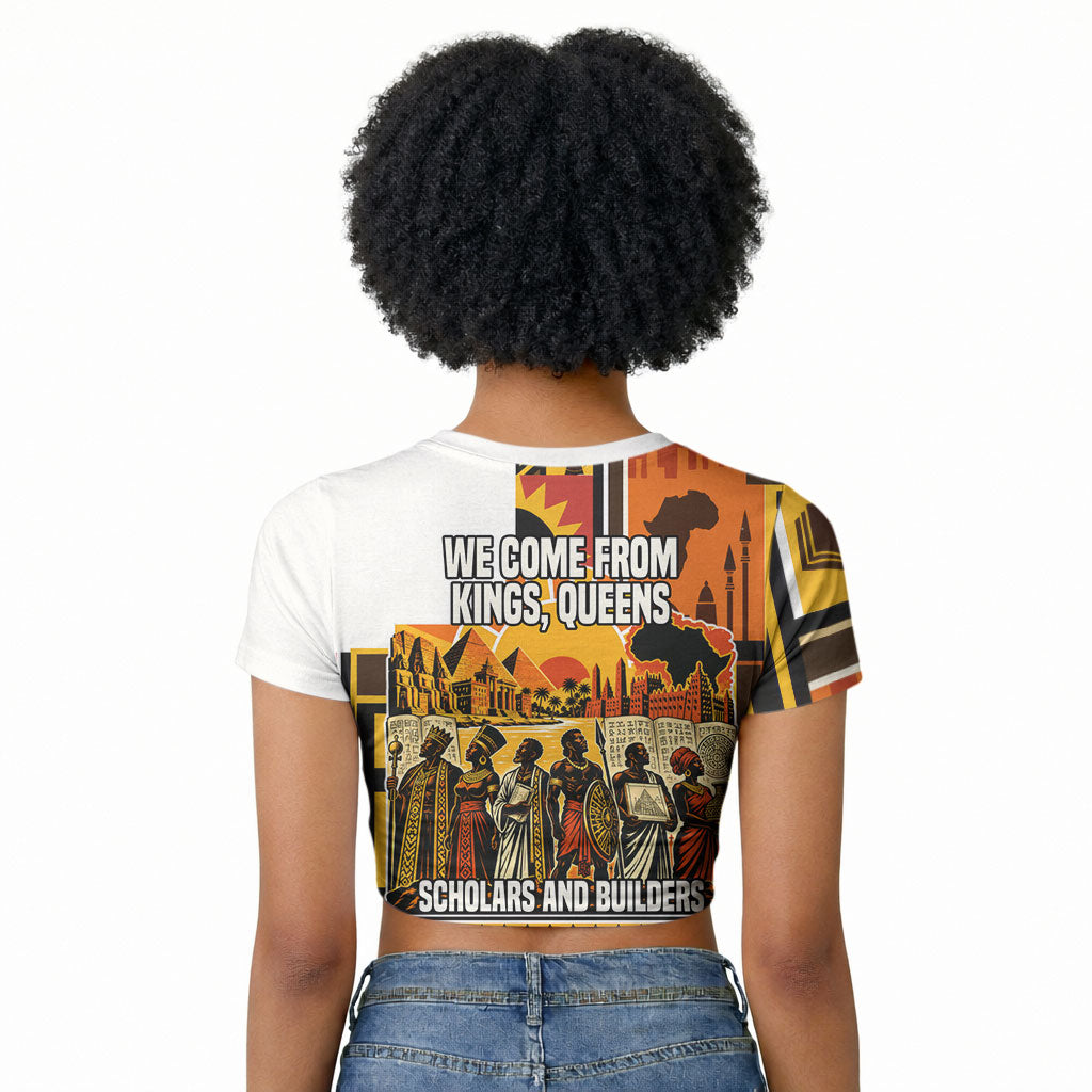 Black History Didn't Start With Slavery Raglan Cropped T shirt Pan African Ancient Kings Queens