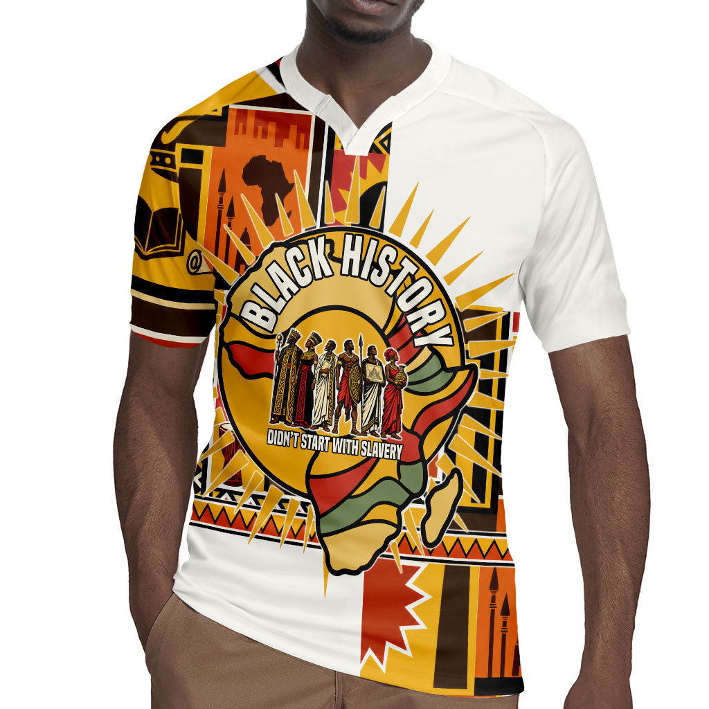 Black History Didn't Start With Slavery Rugby Jersey Pan African Ancient Kings Queens