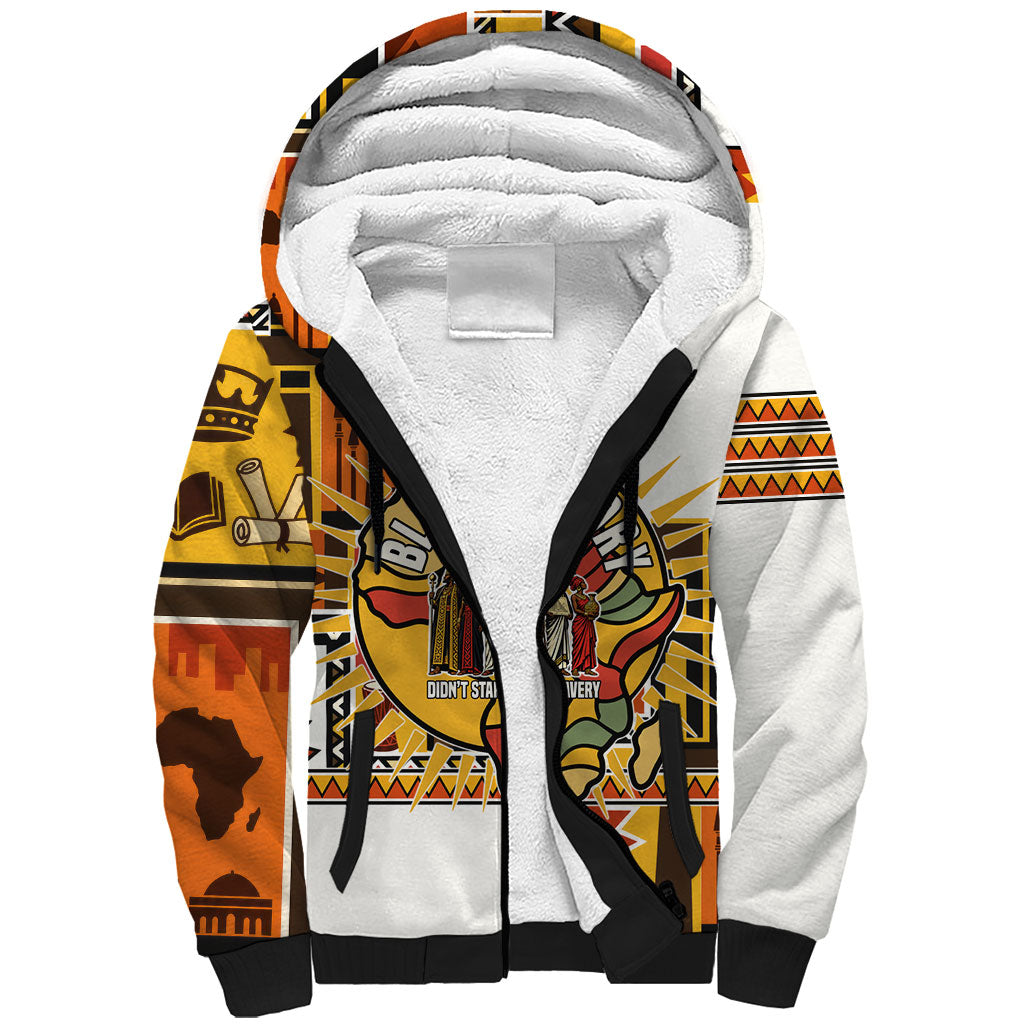 Black History Didn't Start With Slavery Sherpa Hoodie Pan African Ancient Kings Queens