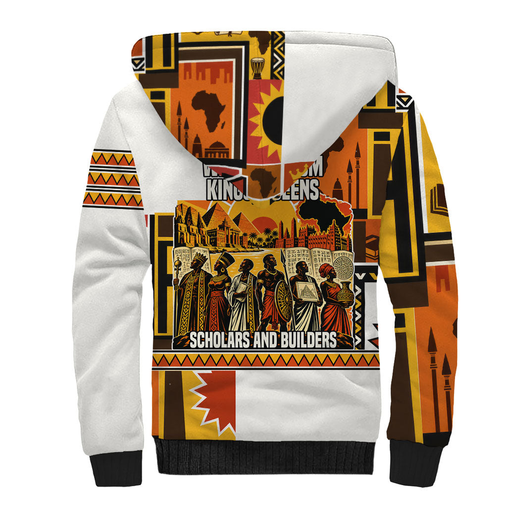Black History Didn't Start With Slavery Sherpa Hoodie Pan African Ancient Kings Queens