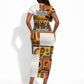Black History Didn't Start With Slavery Short Sleeve Bodycon Dress Pan African Ancient Kings Queens
