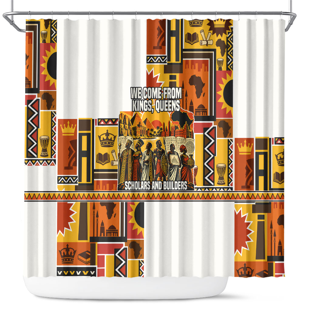 Black History Didn't Start With Slavery Shower Curtain Pan African Ancient Kings Queens