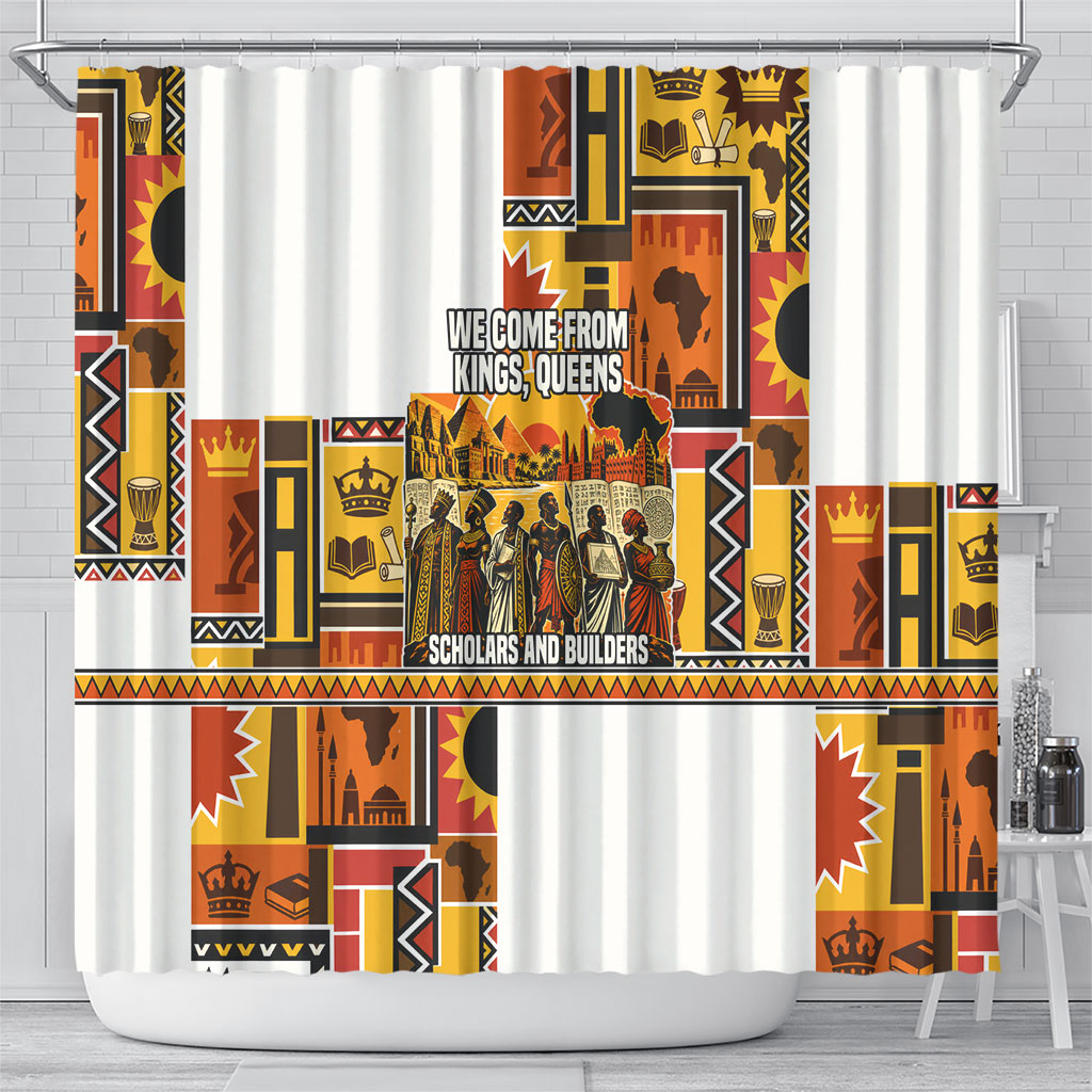 Black History Didn't Start With Slavery Shower Curtain Pan African Ancient Kings Queens