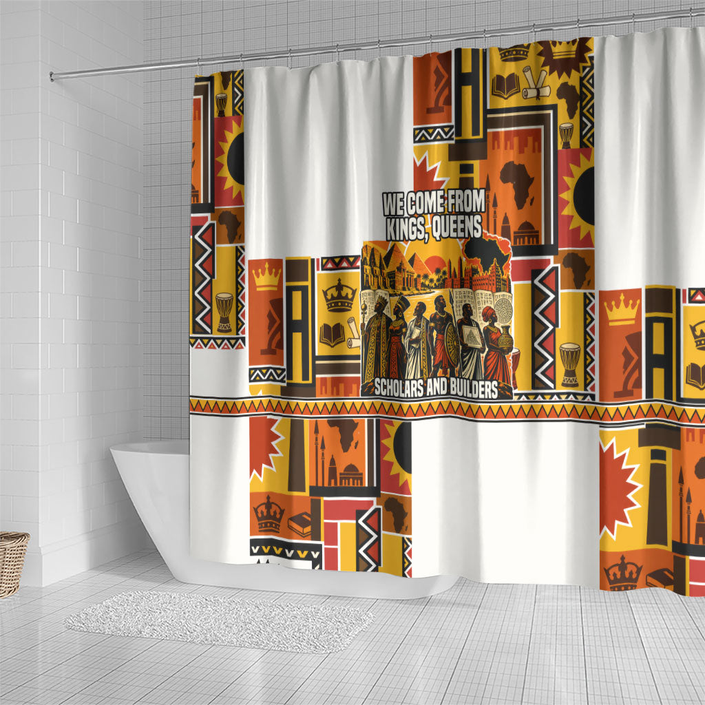 Black History Didn't Start With Slavery Shower Curtain Pan African Ancient Kings Queens