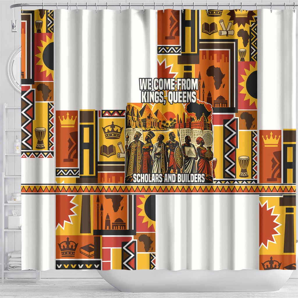 Black History Didn't Start With Slavery Shower Curtain Pan African Ancient Kings Queens