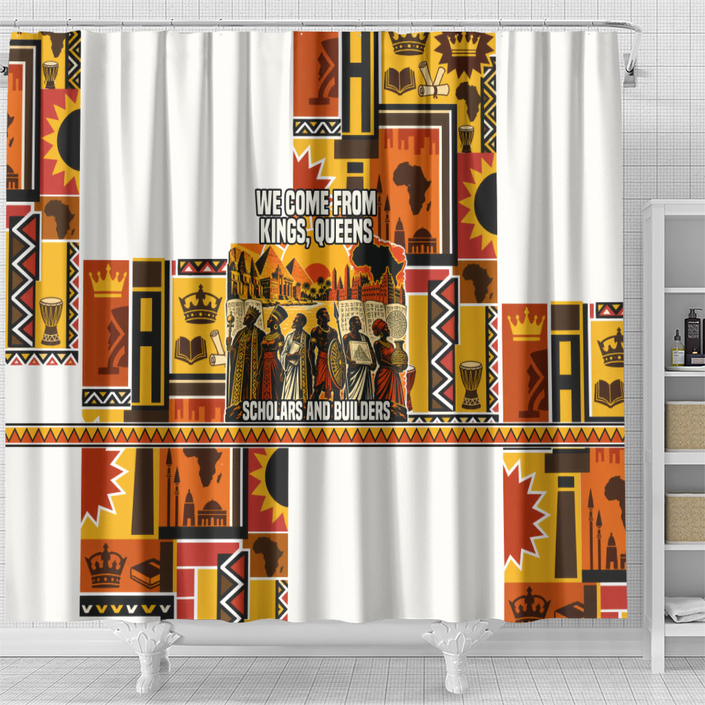 Black History Didn't Start With Slavery Shower Curtain Pan African Ancient Kings Queens