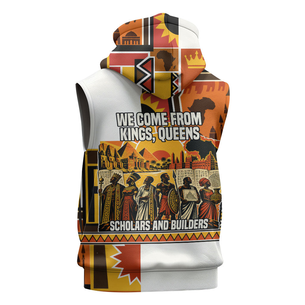 Black History Didn't Start With Slavery Sleeveless Hoodie Pan African Ancient Kings Queens