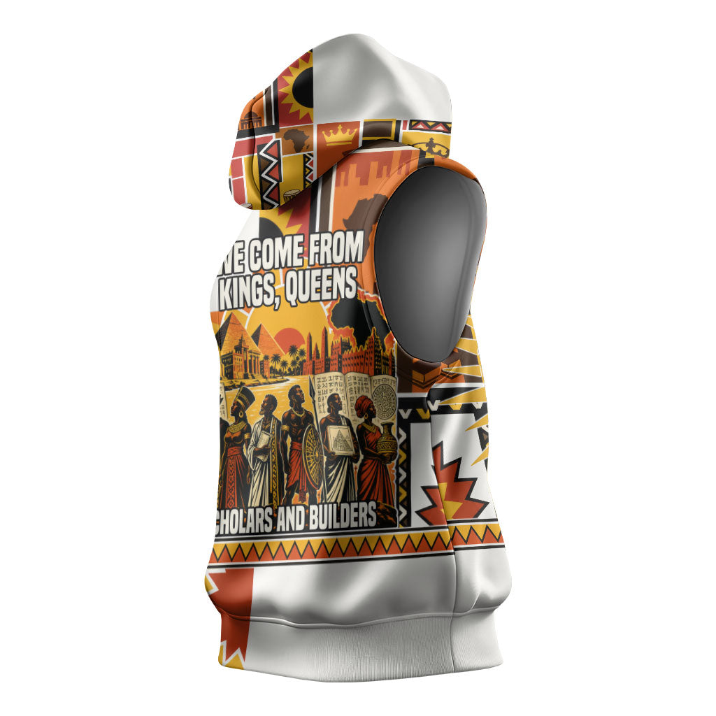 Black History Didn't Start With Slavery Sleeveless Hoodie Pan African Ancient Kings Queens