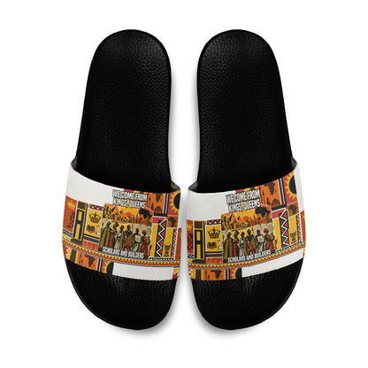 Black History Didn't Start With Slavery Slide Sandals Pan African Ancient Kings Queens
