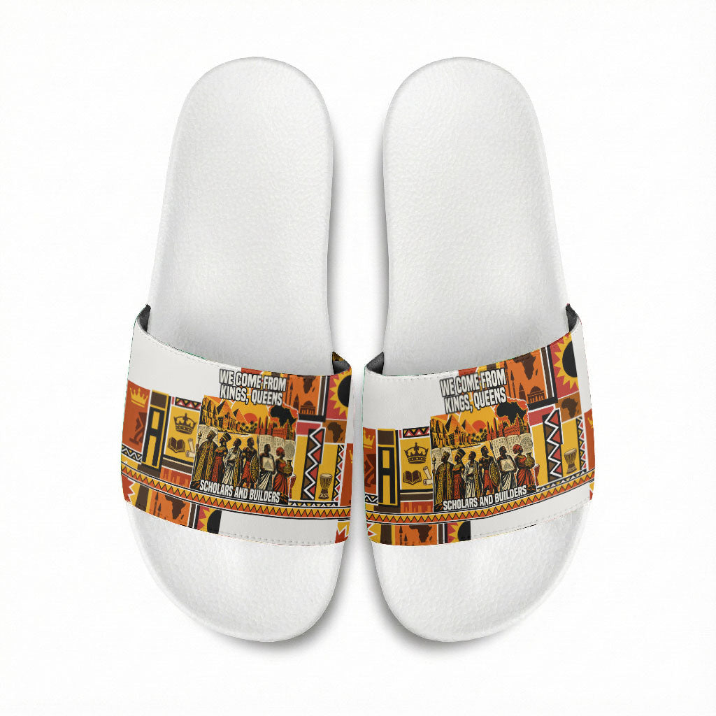 Black History Didn't Start With Slavery Slide Sandals Pan African Ancient Kings Queens