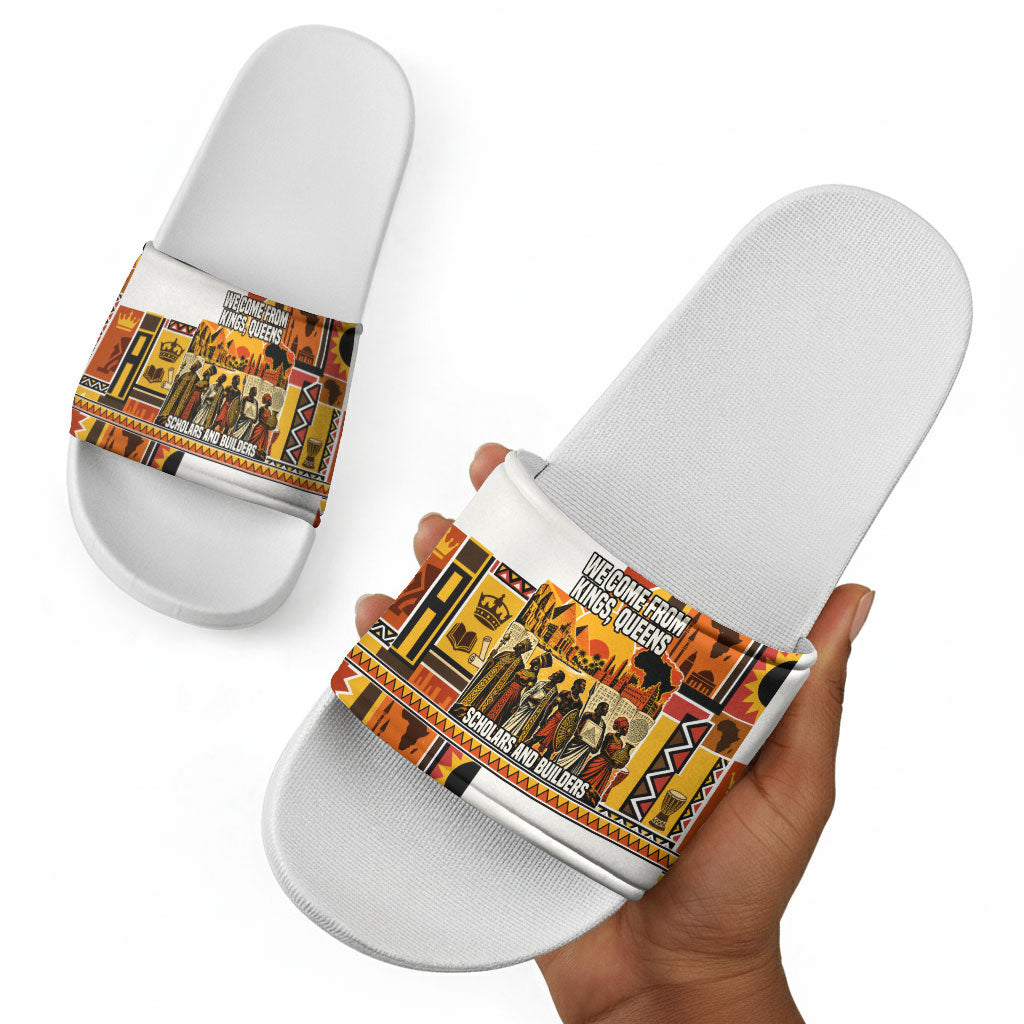 Black History Didn't Start With Slavery Slide Sandals Pan African Ancient Kings Queens