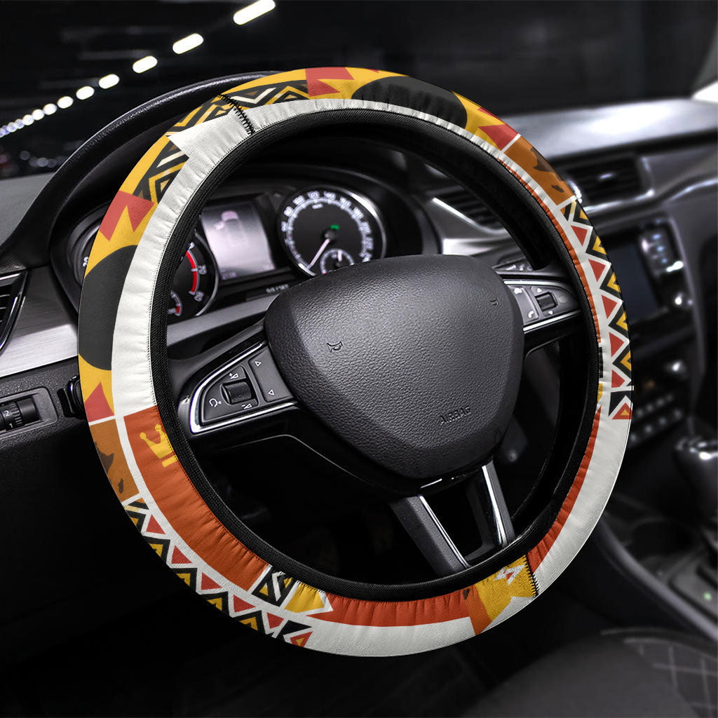 Black History Didn't Start With Slavery Steering Wheel Cover Pan African Ancient Kings Queens