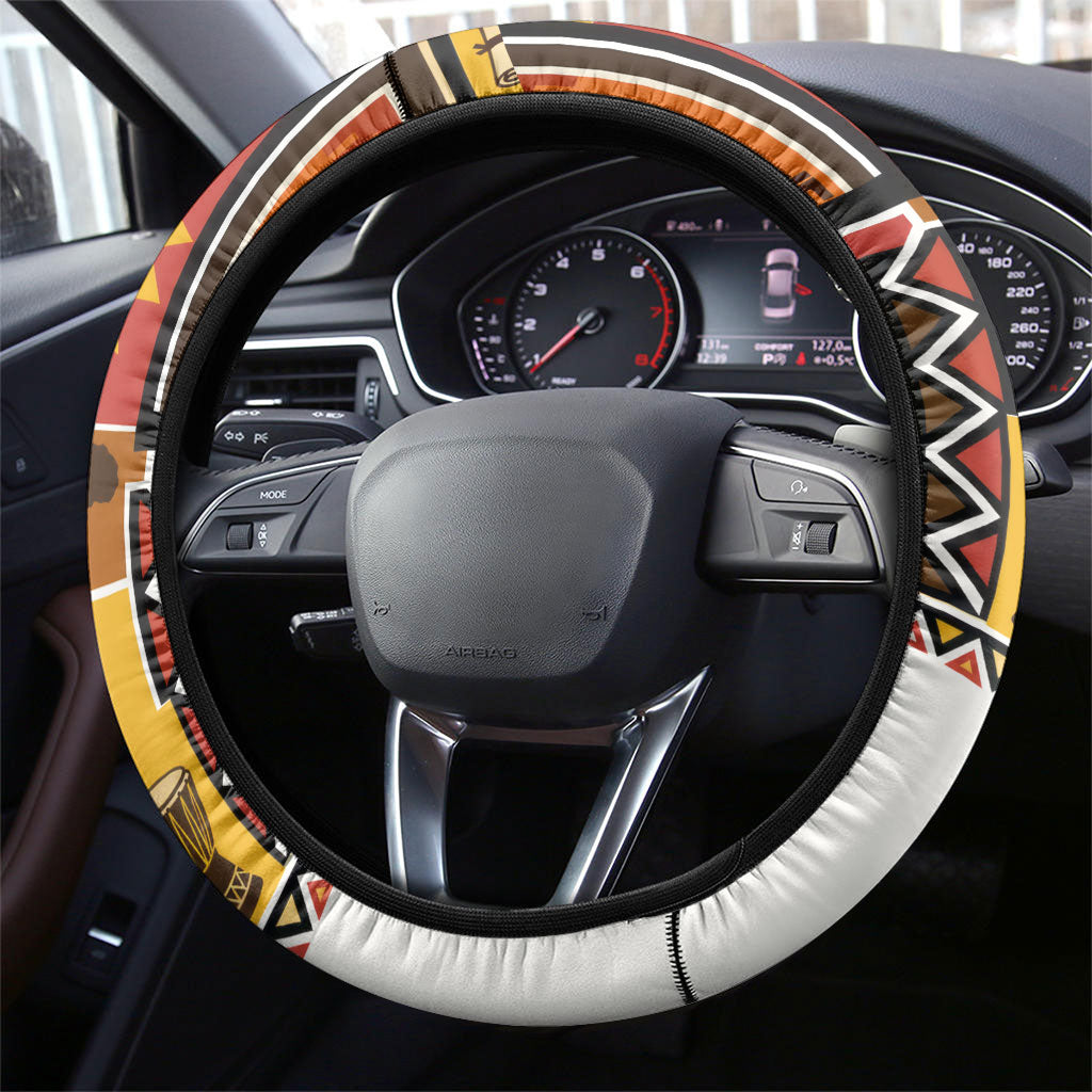 Black History Didn't Start With Slavery Steering Wheel Cover Pan African Ancient Kings Queens