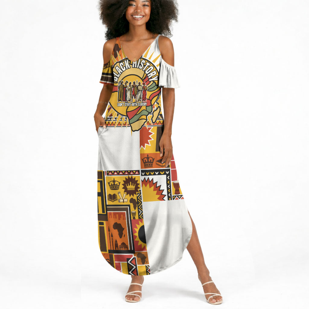 Black History Didn't Start With Slavery Summer Maxi Dress Pan African Ancient Kings Queens