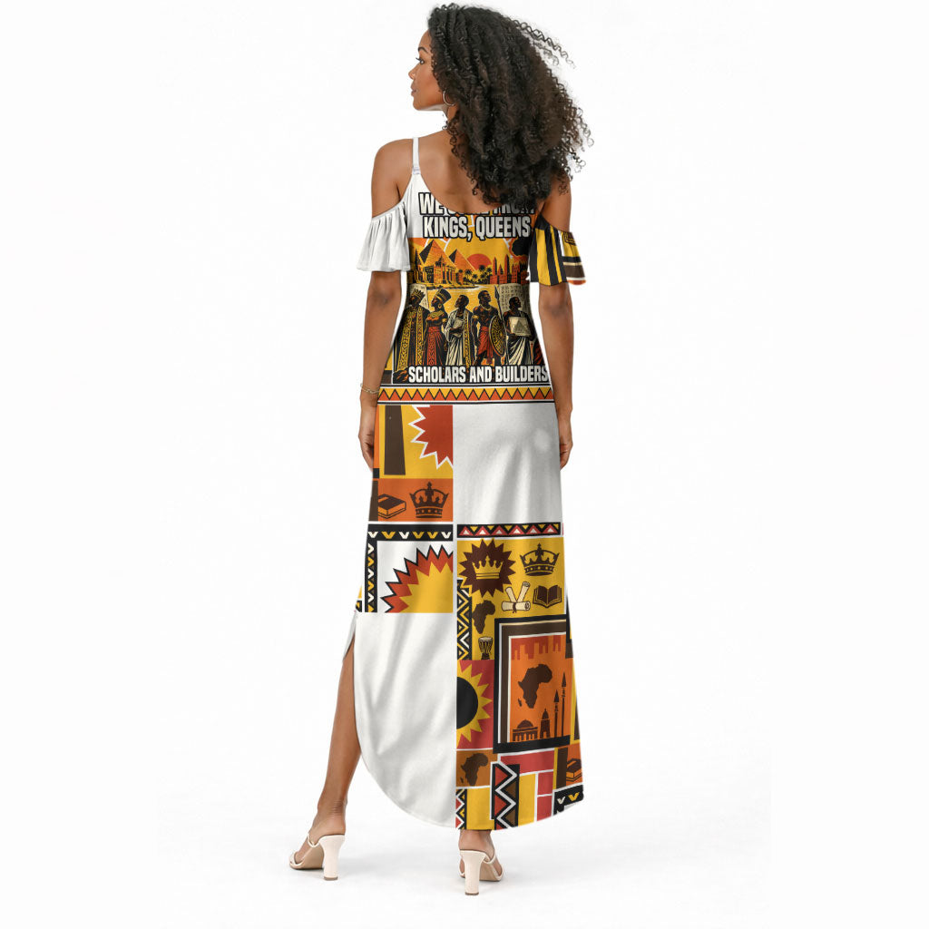 Black History Didn't Start With Slavery Summer Maxi Dress Pan African Ancient Kings Queens