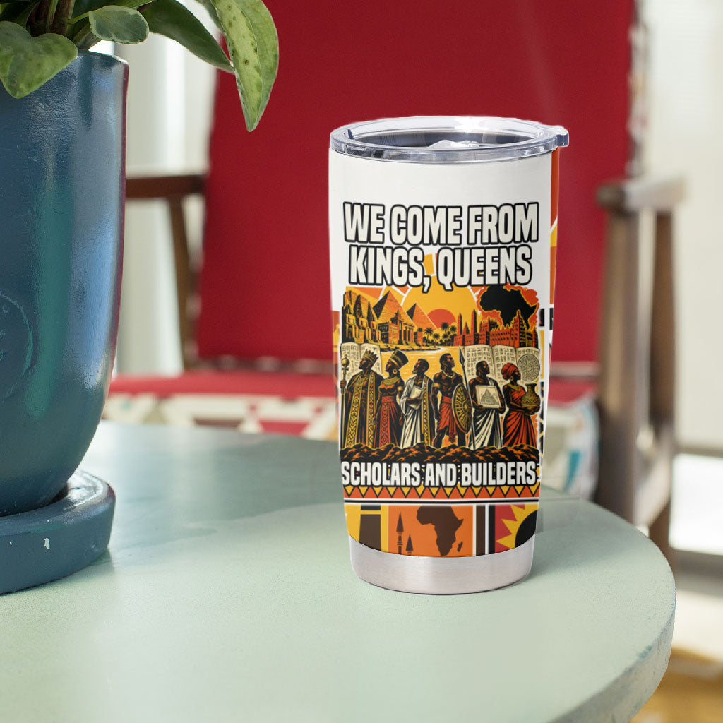 Black History Didn't Start With Slavery Tumbler Cup Pan African Ancient Kings Queens