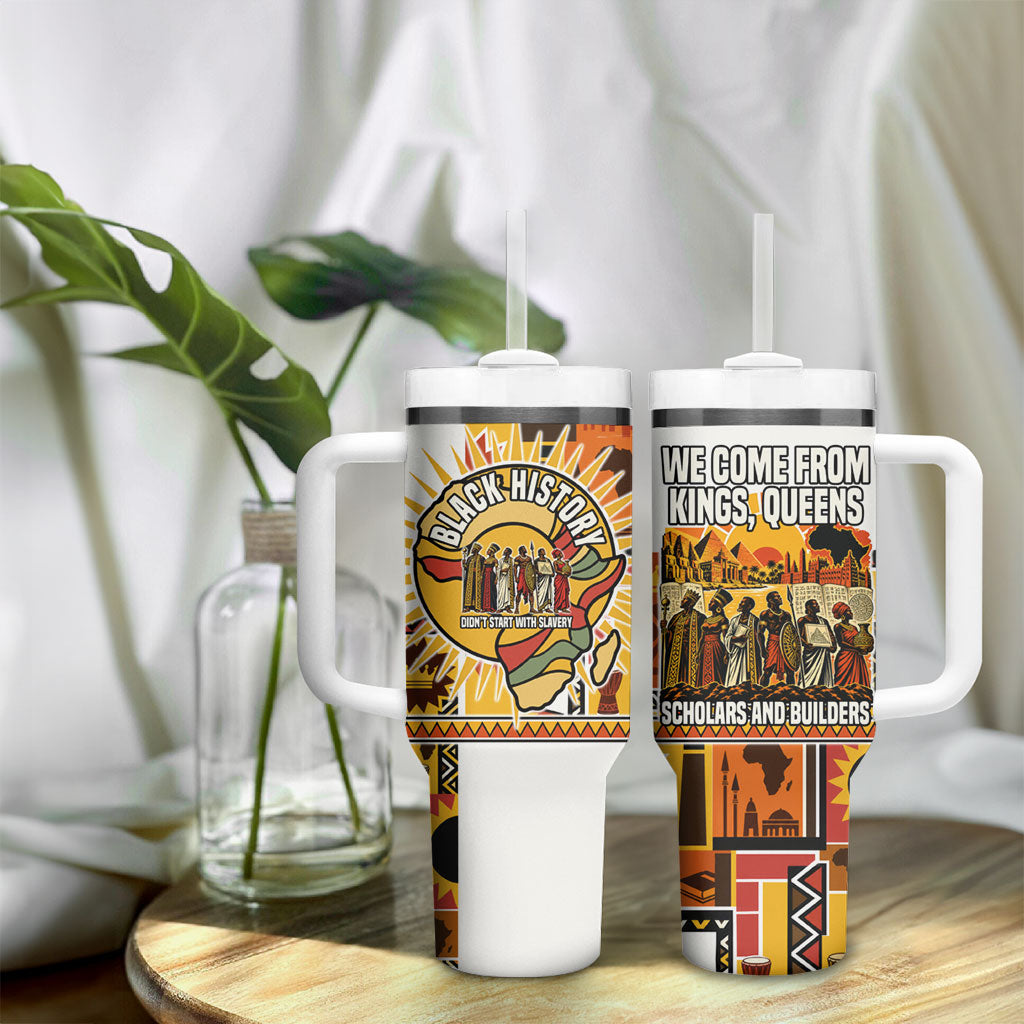 Black History Didn't Start With Slavery Tumbler With Handle Pan African Ancient Kings Queens