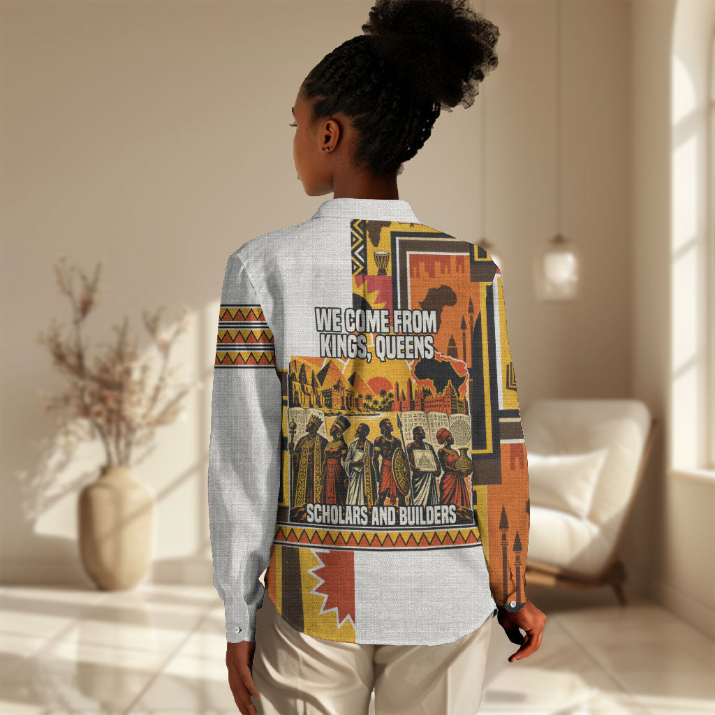 Black History Didn't Start With Slavery Women Casual Shirt Pan African Ancient Kings Queens