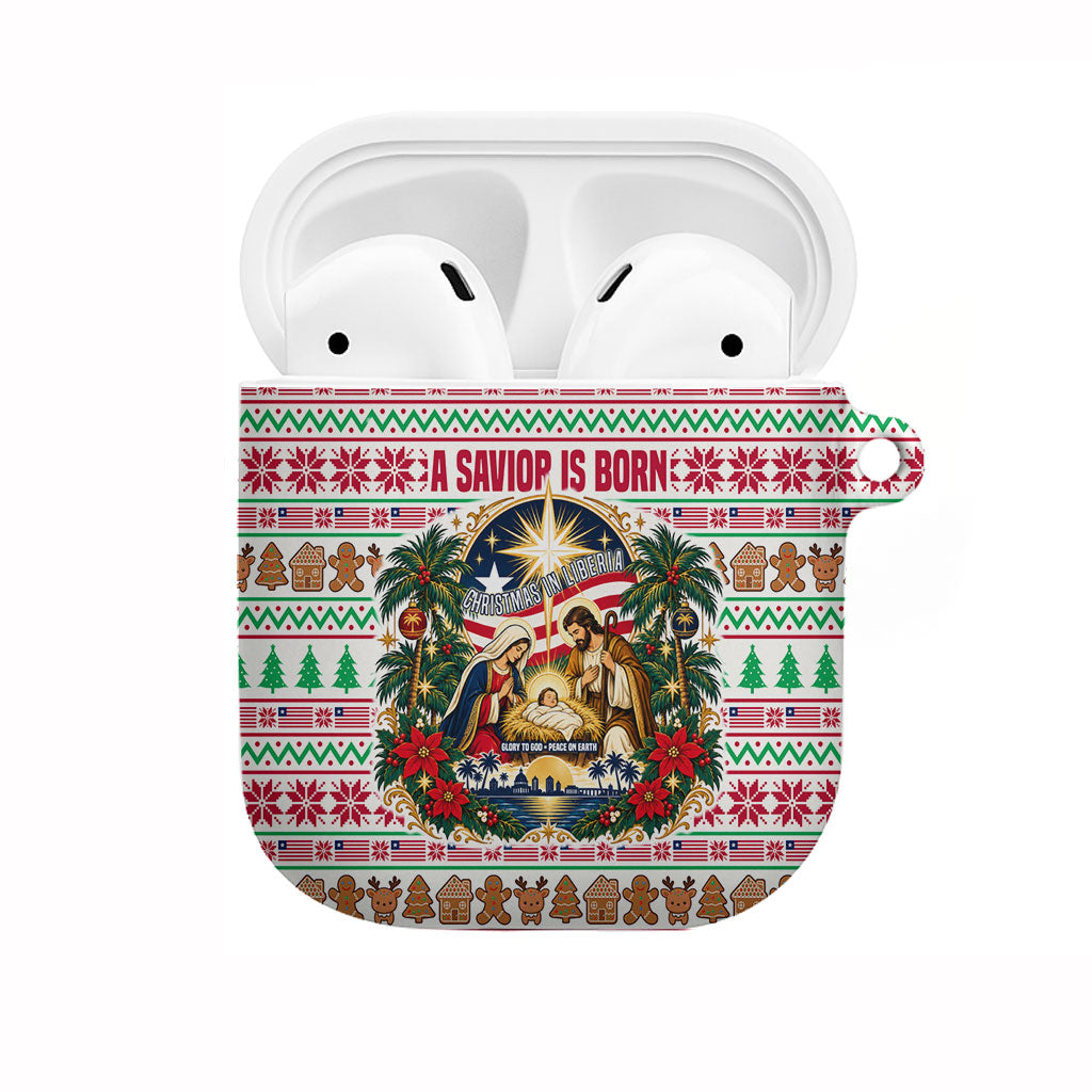 Liberia Jesus Christmas AirPods Case Vintage Patriotic Religious