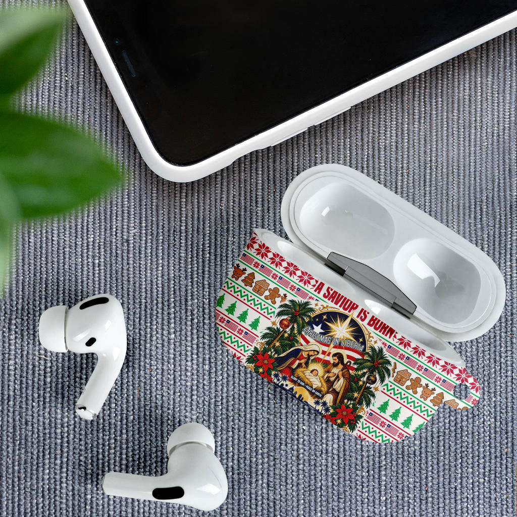 Liberia Jesus Christmas AirPods Case Vintage Patriotic Religious