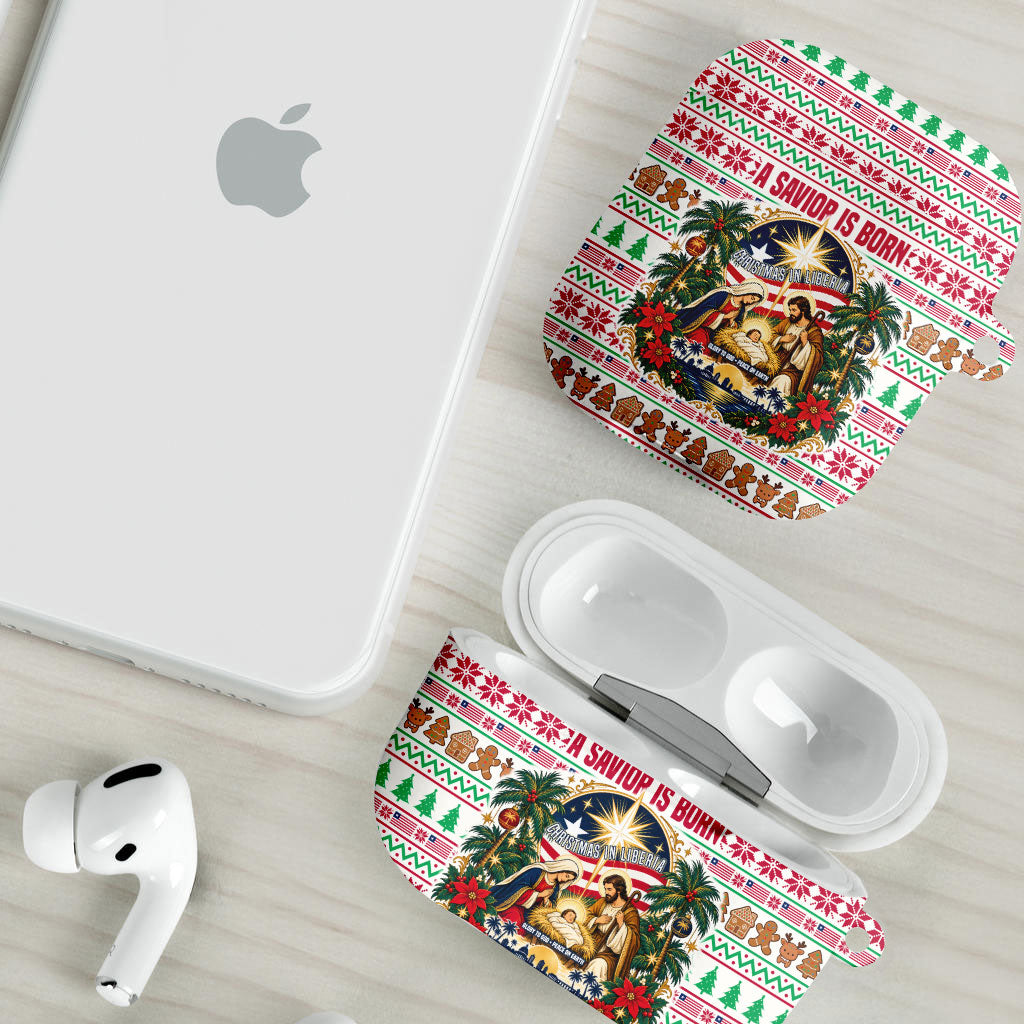 Liberia Jesus Christmas AirPods Case Vintage Patriotic Religious