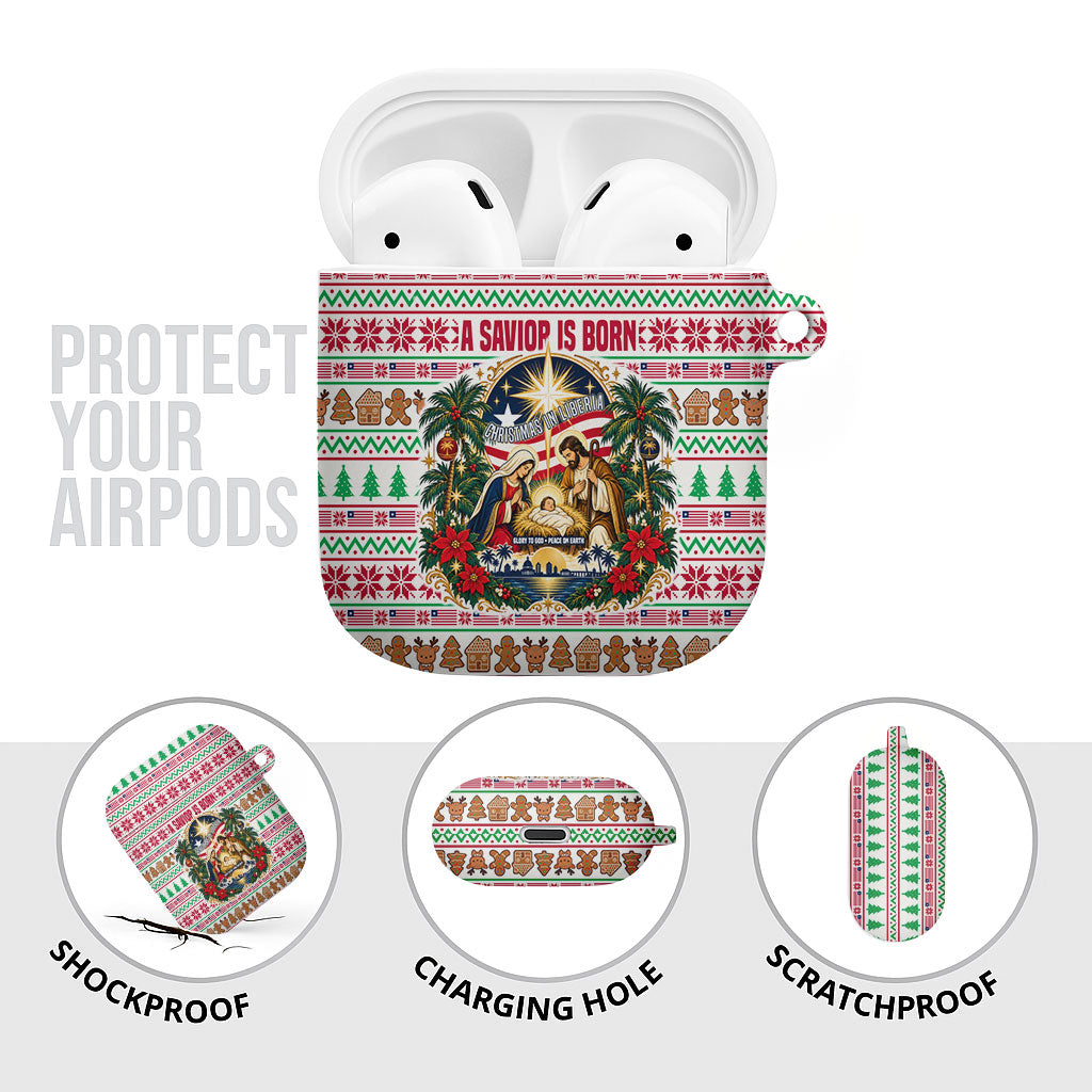 Liberia Jesus Christmas AirPods Case Vintage Patriotic Religious