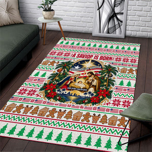 Liberia Jesus Christmas Area Rug Vintage Patriotic Religious