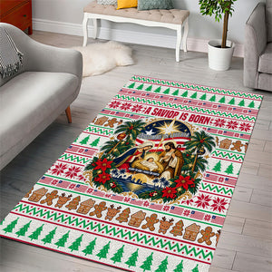 Liberia Jesus Christmas Area Rug Vintage Patriotic Religious