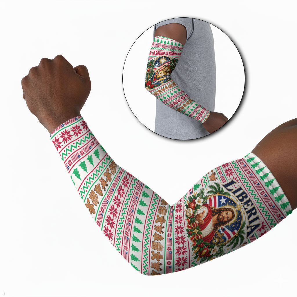 Liberia Jesus Christmas Arm Sleeves Vintage Patriotic Religious