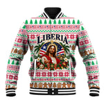 Liberia Jesus Christmas Baseball Jacket Vintage Patriotic Religious